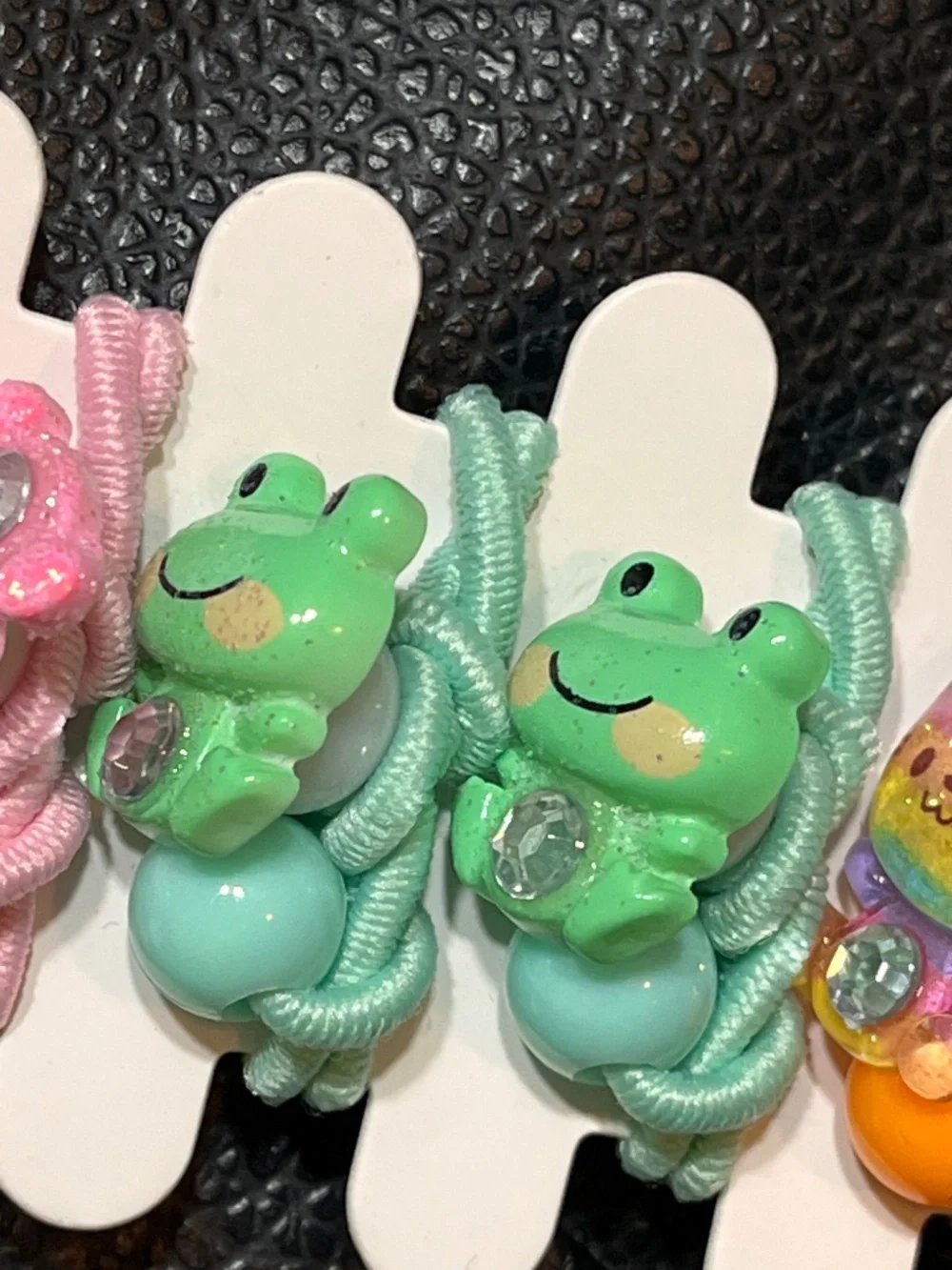 Claire’s Kids Animal Hair Ties Set of 6 | Pink Green Orange | NWT